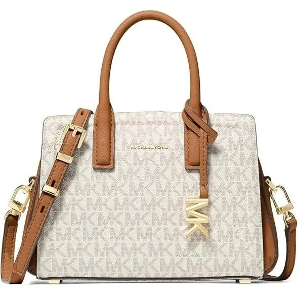 Laila Extra Small Crossbody Bag Women`s Purse Handbag Gold-tone Hardware/Signature Coated Twill/Vanilla/ by Michael Kors