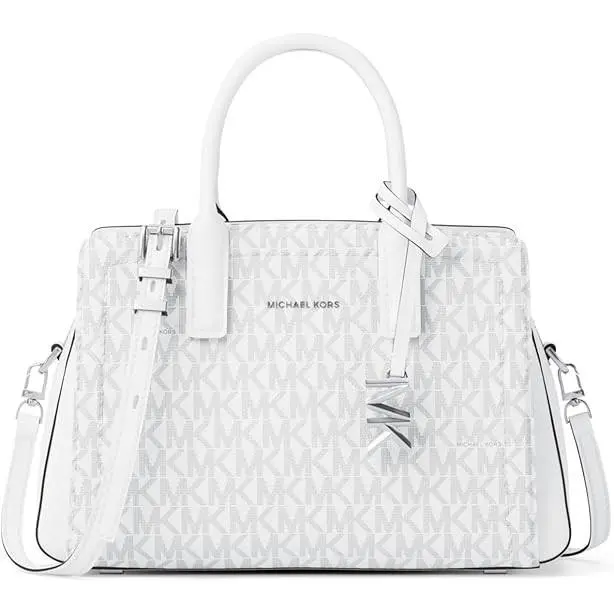 Laila Extra Small Crossbody Bag Women`s Purse Handbag Silver-tone Hardware/Signature Coated Twill/Optic by Michael Kors