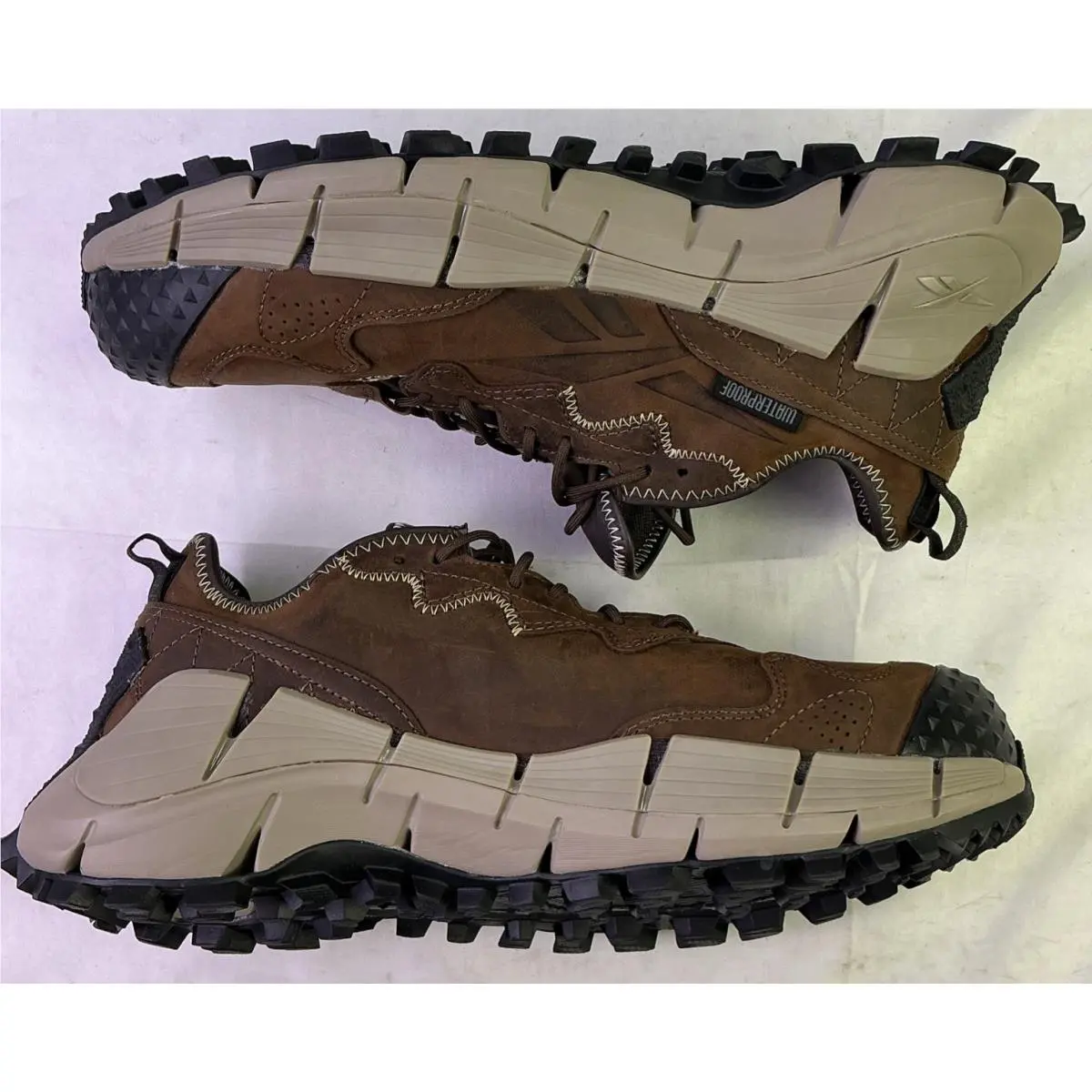 Reebok Men`s Zig Kinetica Edge II Leather Comp Toe Work Shoes-brown-size: 9.5
