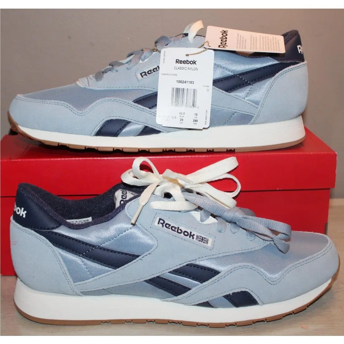 Reebok Men`s Classic Blue/navy Nylon Running Course Sneakers Size 11 - Blue