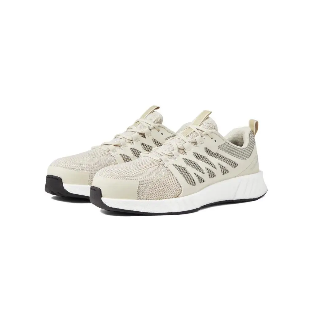 Reebok Fusion Flexweave Althletic Comp Toe Work Shoes Size 8.5 Wide Ivory