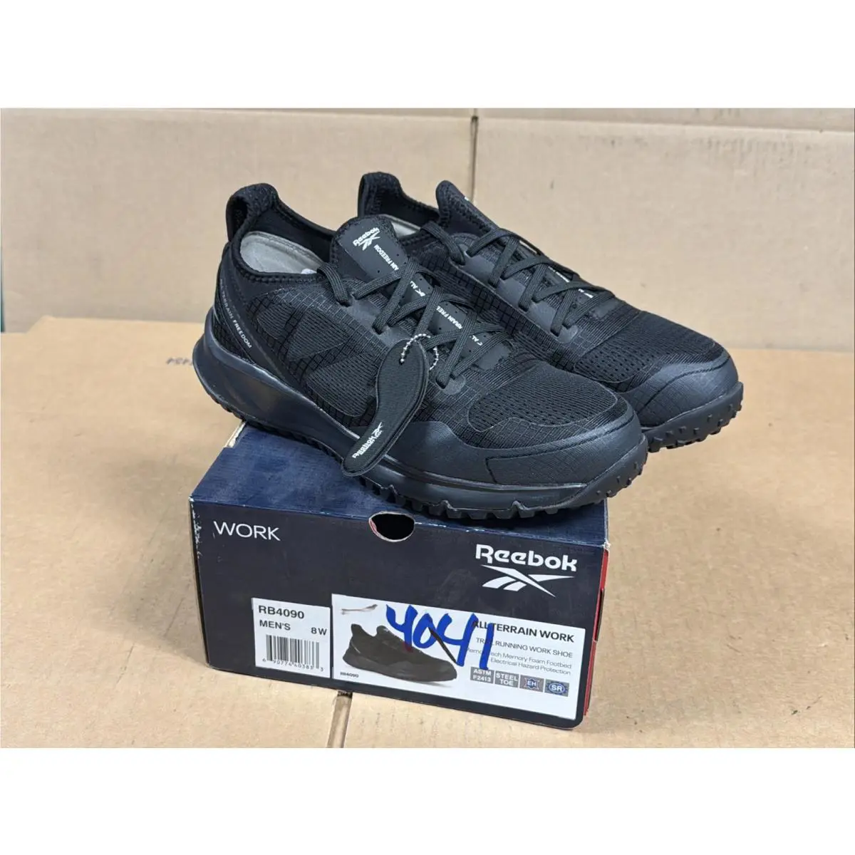 Reebok Men`s All Terrain Steel Toe Black Oxford Work Shoes Size 8 W