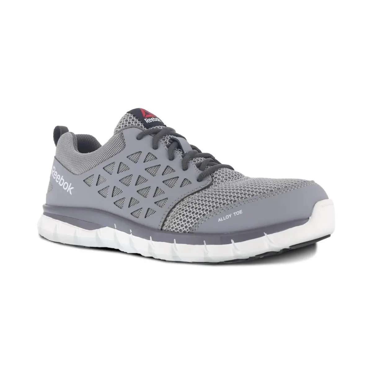 Reebok Work Men`s Sublite Cushion Alloy Toe Comfort Athletic Wo Grey - 14 Wide