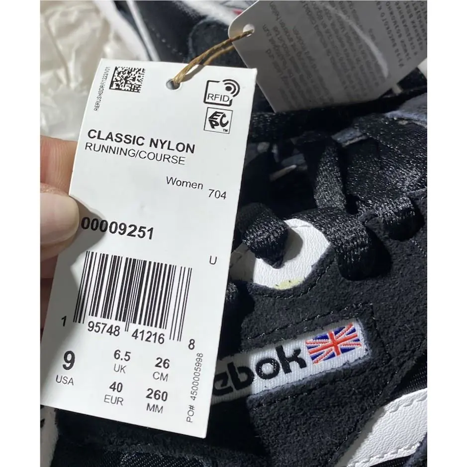 Reebok shoes - Reebok Classic Nylon - Classic Nylon - 100009251/GY7194 - Black, Manufacturer: Black/White (UPC: 195748412151) 6
