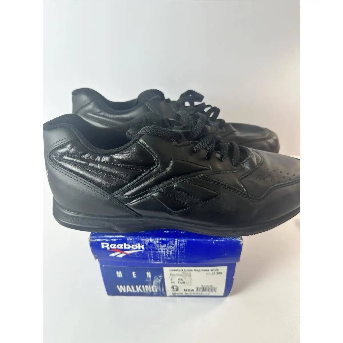 Reebok Comfort Glide Wide Walking Men`s Black Shoes Size 9