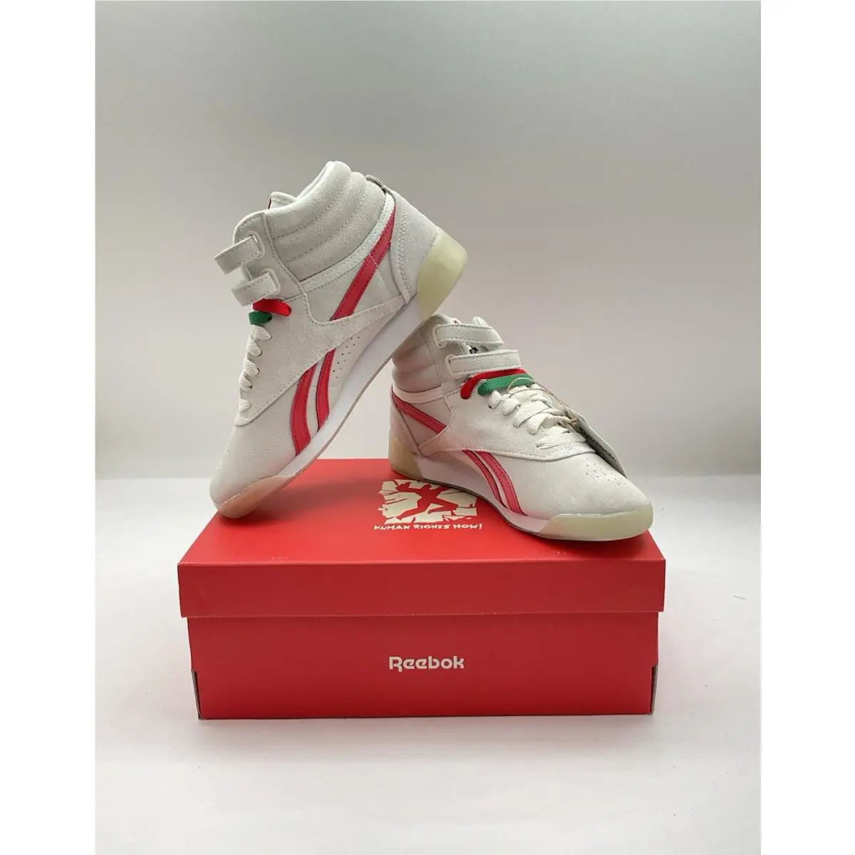 Reebok Women`s F/s Hi Training Shoe Chalk/vector Red/glen Green Size 6.5