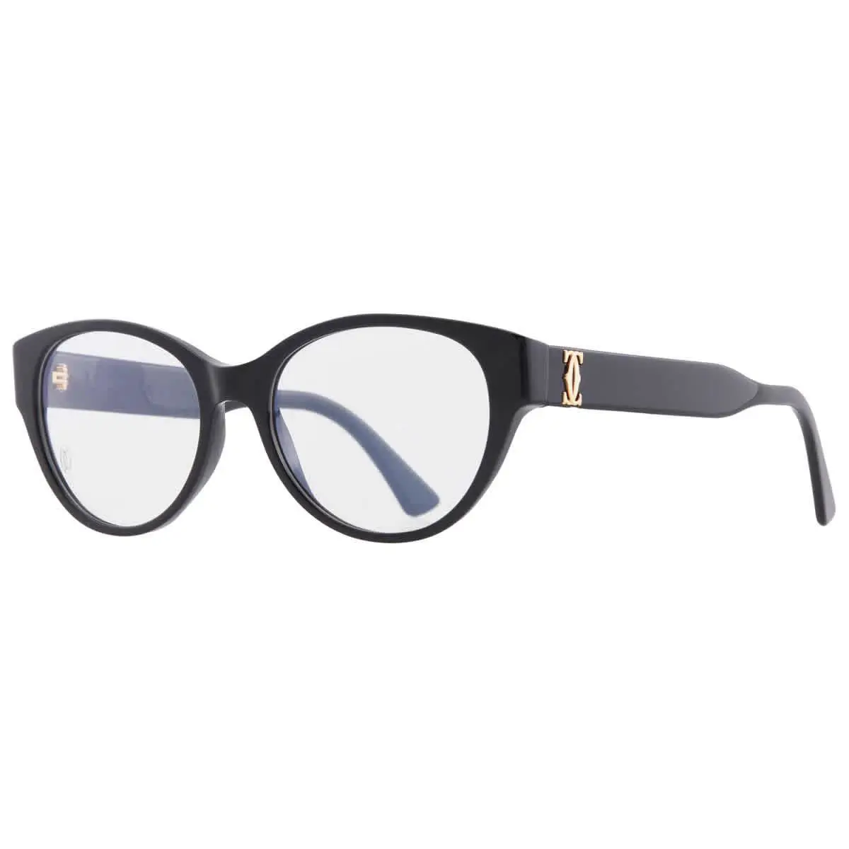 Double C de  Demo Cat Eye Ladies Eyeglasses CT0315O 001 53 by Cartier