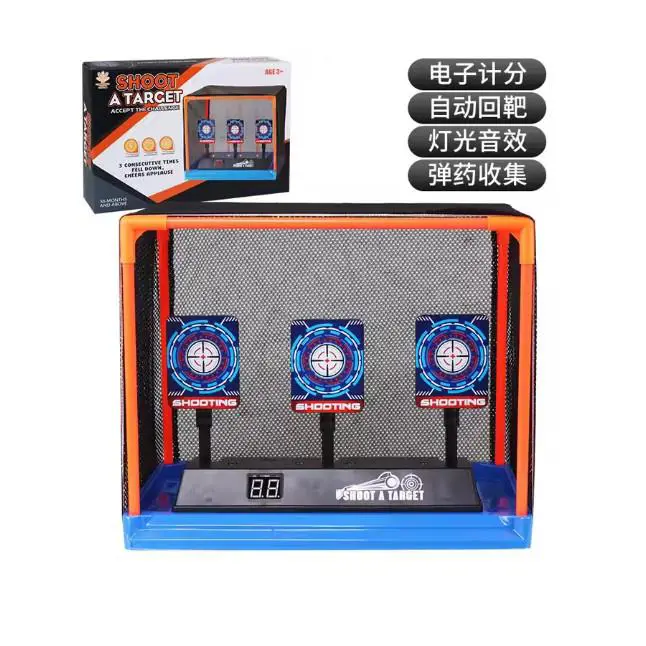 Auto Reset Electronic Target For Nerf Guns with Sound Light Scoring Mesh Frame 3 Target