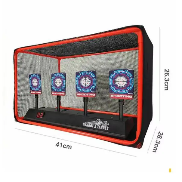Auto Reset Electronic Target For Nerf Guns with Sound Light Scoring Mesh Frame 4 Target