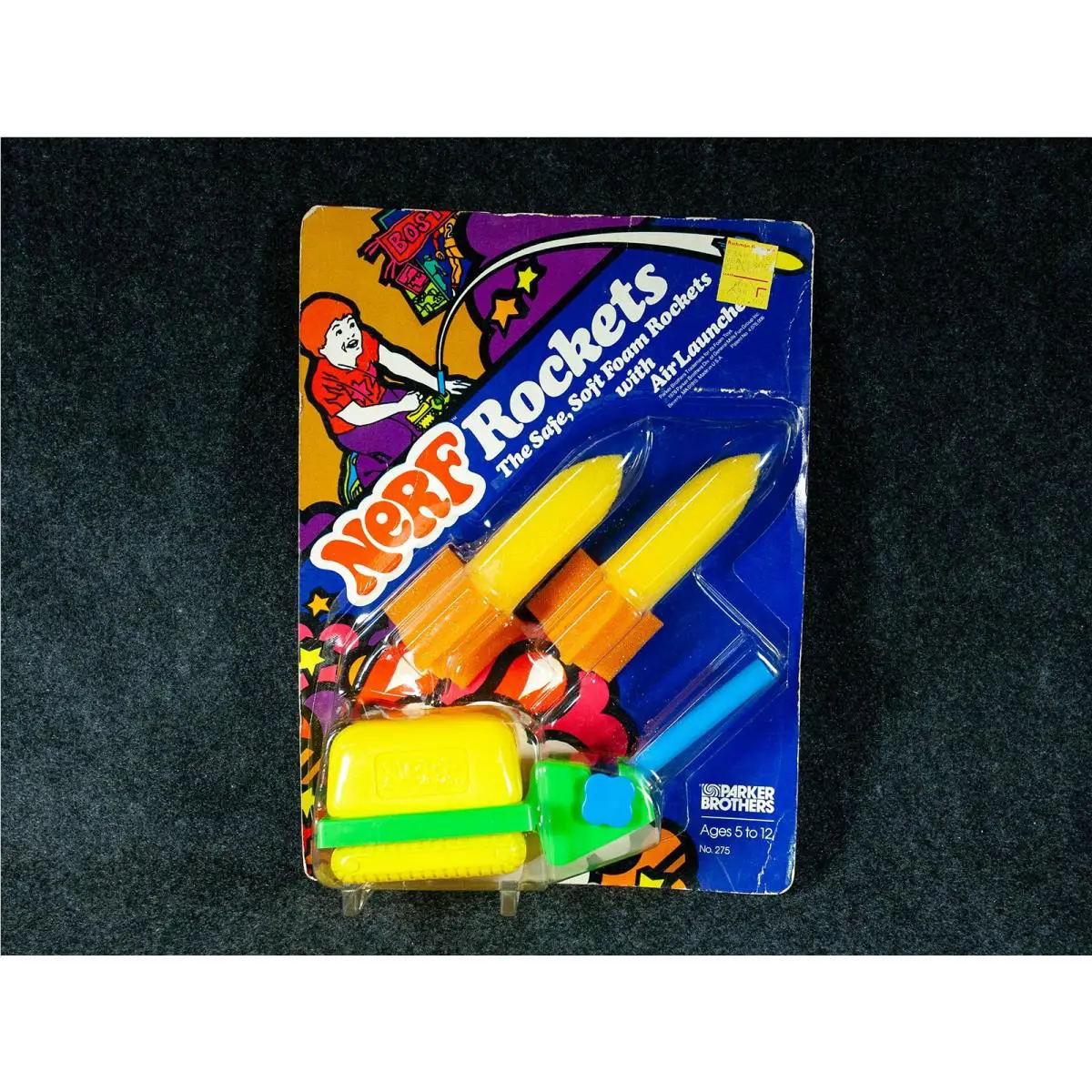Vintage Parker Brothers Nerf Rockets with Air Launcher