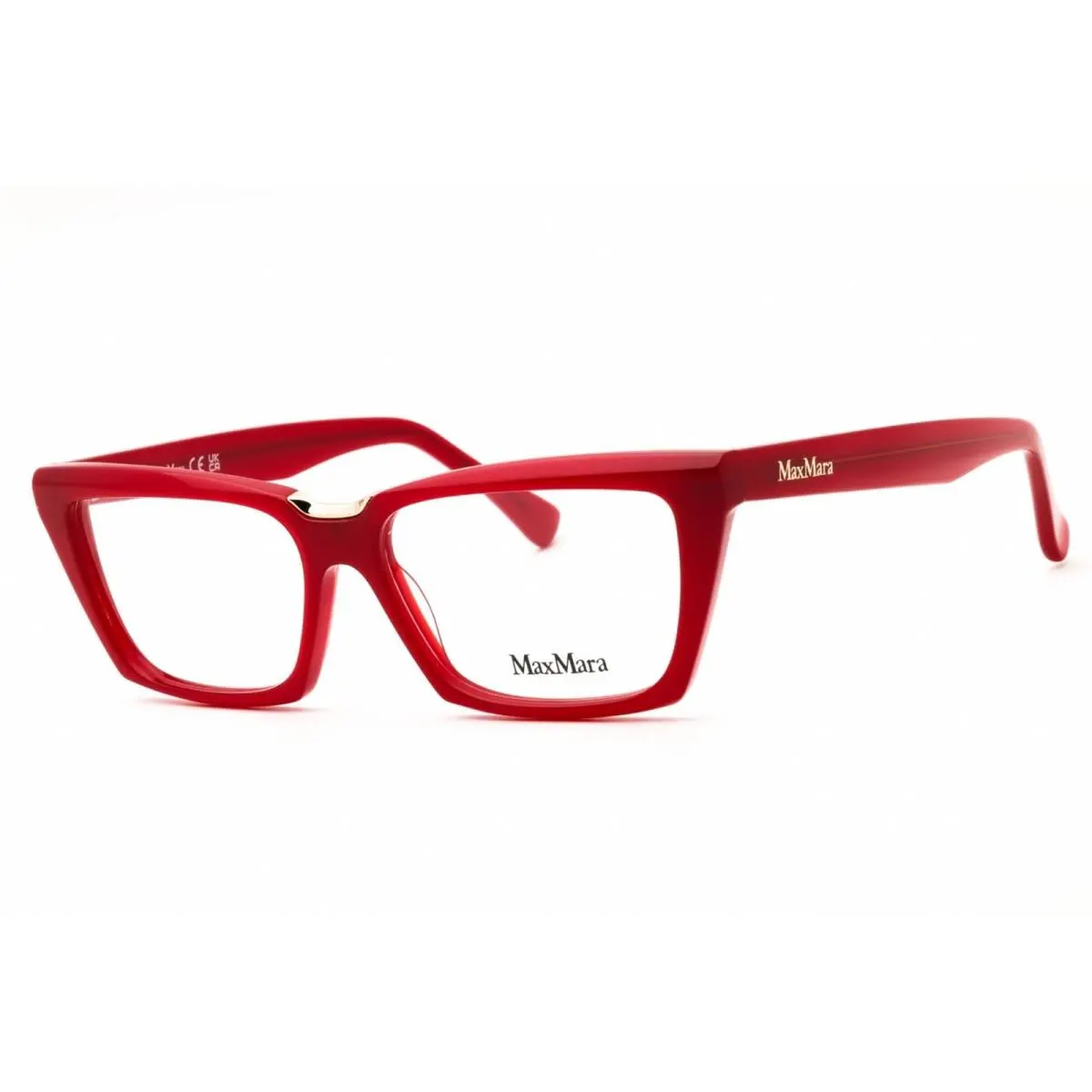 Women`s Eyeglasses Shiny Red Acetate Rectangular Full Rim MM5180 066 by Max Mara