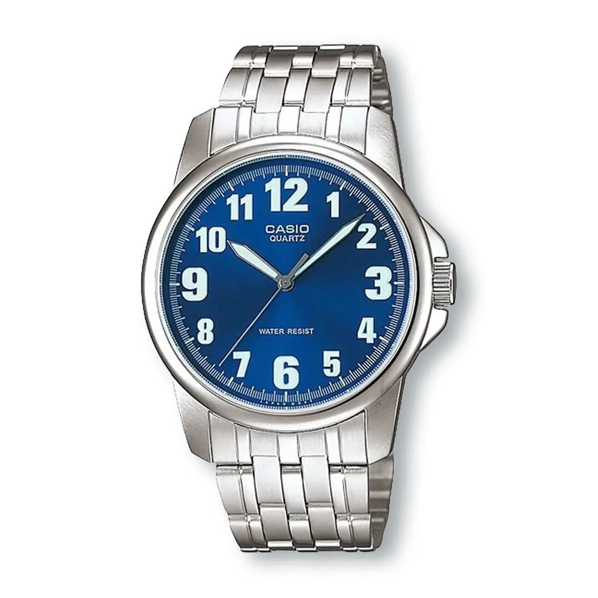Casio MTP1216A-2B Classic Silver Stainless Steel Blue Dial Quartz Watch