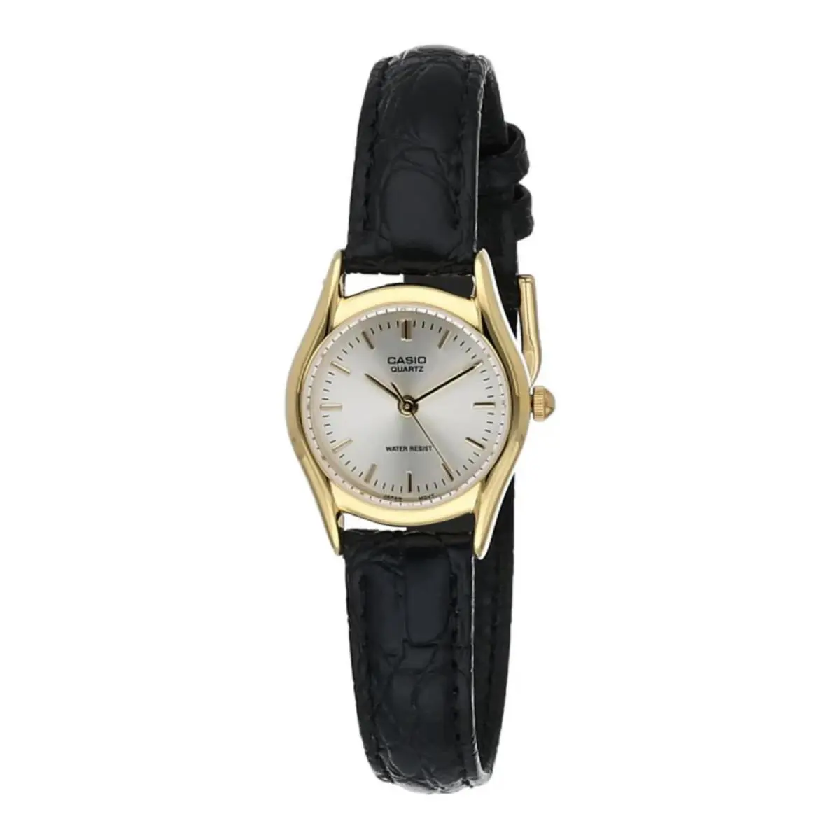 Casio Women’s Black Leather Band Analog Watch White Dial- LTP-1094Q-7ARDF