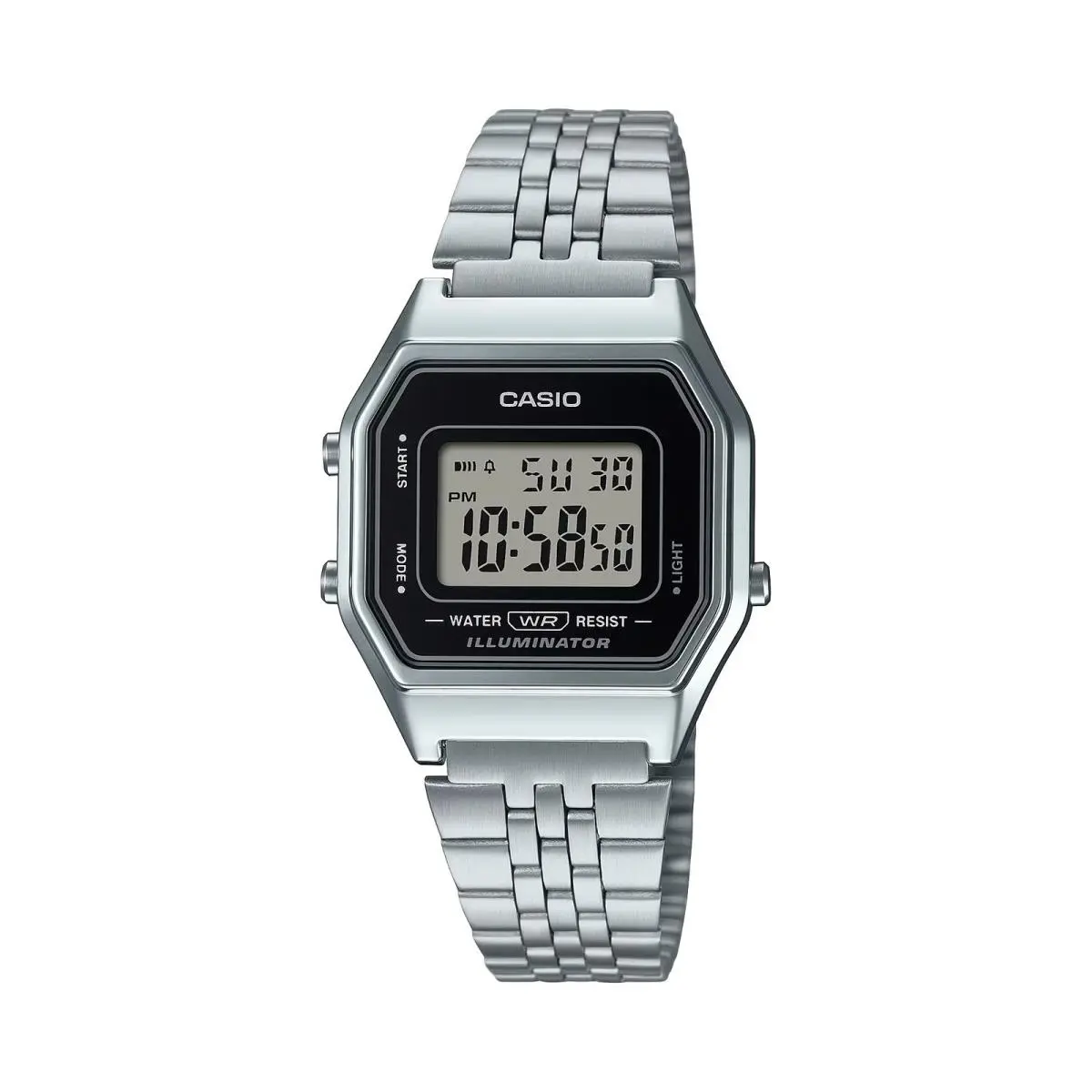 Women’s Silver Digital Watch with Black Frame - LA-680WA-1DF by Casio