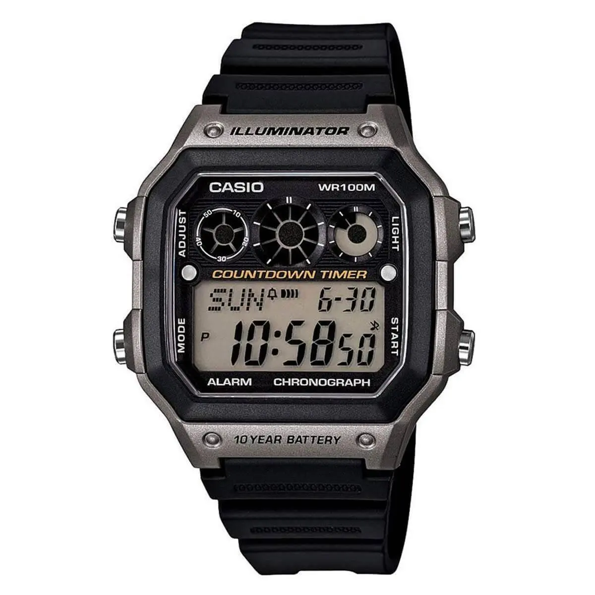 AE1300WH-8A Men`s Youth Digital Dial Alarm Chronograph Watch by Casio