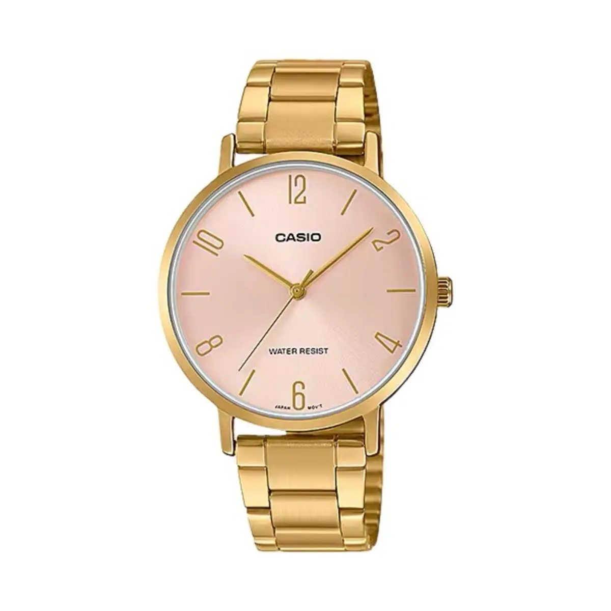 Women’s Pink Dial Gold Tone Stainless Steel Bracelet Watch by Casio