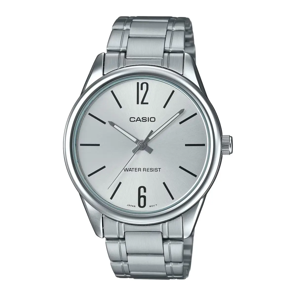 Casio Men’s Silver Stainless Steel Watch with White Dial - MTP-V005D-7BUDF