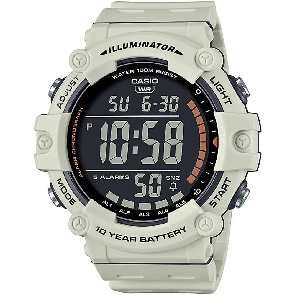 Casio Chronograph Digital Display Men`s White Watch AE-1500WH-8B2VCF