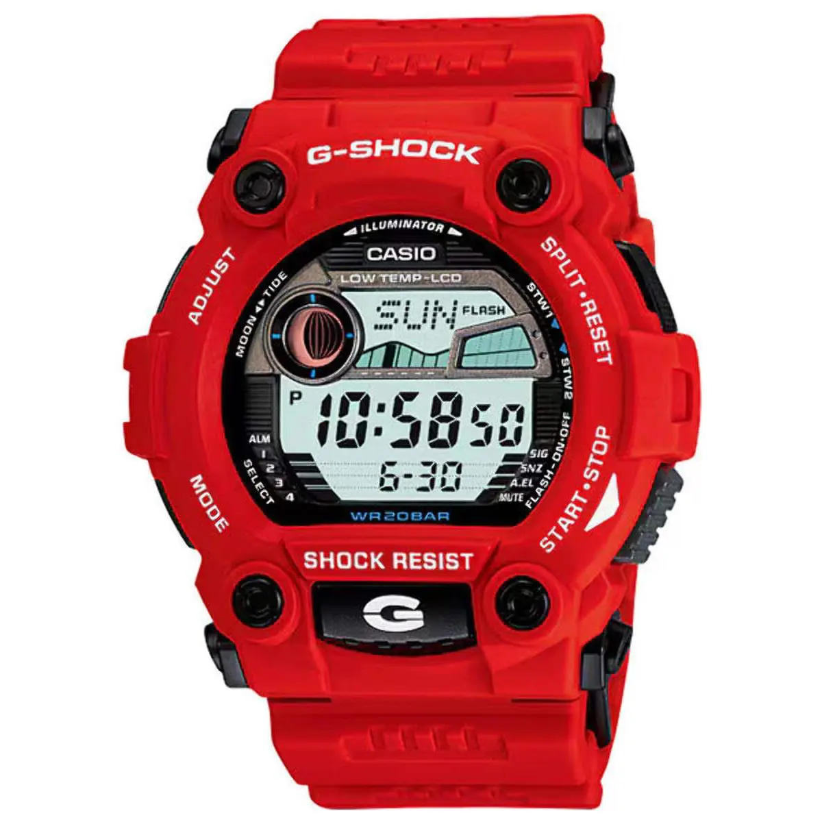G-shock G-7900A-4 Moon Tide Graph Red Digital Watch by Casio