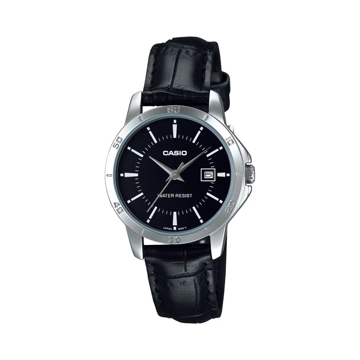 Casio Women’s Black Dial Leather Band Analog Watch - LTP-V004L-1AUDF