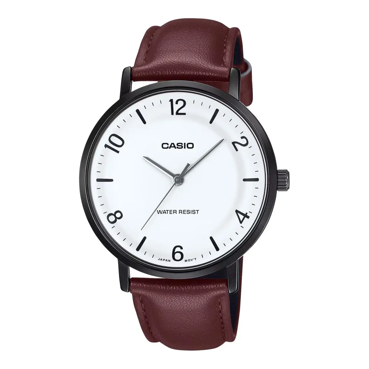 Casio Men’s Leather Analog Watch White Dial - MTP-VT03BL-7BDF