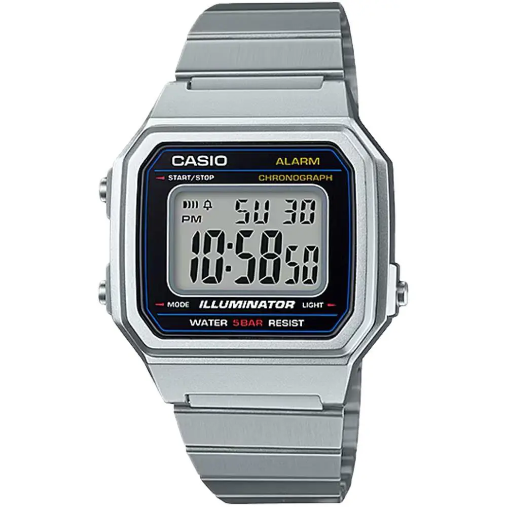 Casio Men`s Vintage Digital Stainless Steel Watch - B650WD-1A - Silver