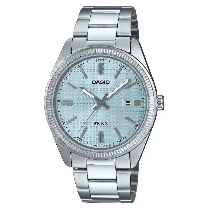Casio Vintage Analog Aqua Dial Stainless Steel Unisex Watch MTP-1302PEC-2AV - Aqua