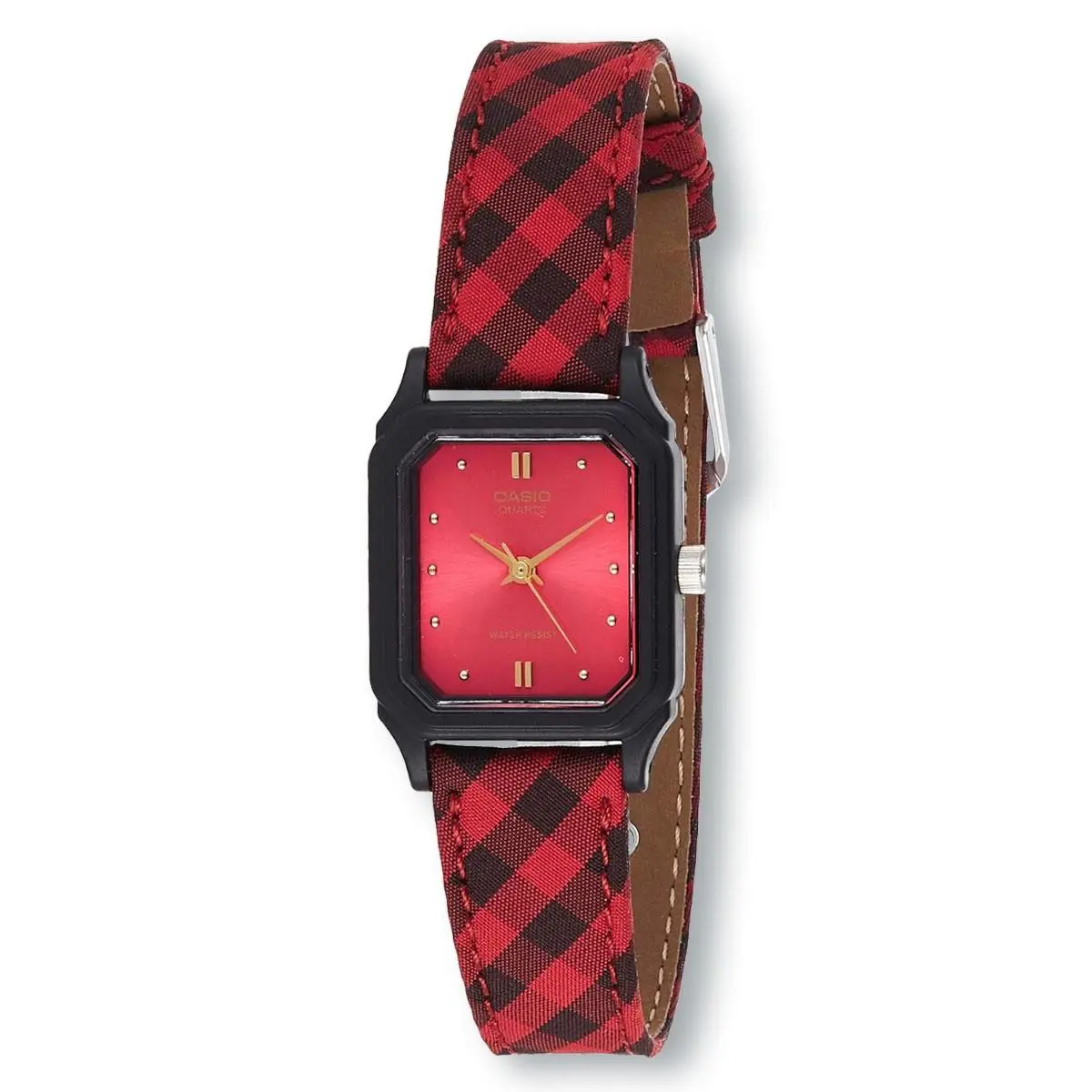 Casio LQ142LB-4A Retro Analog Rectangular Watch Red Dial