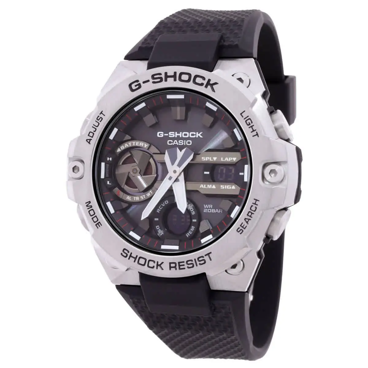 Casio G-steel Alarm World Time Quartz Analog-digital Black Dial Men`s Watch