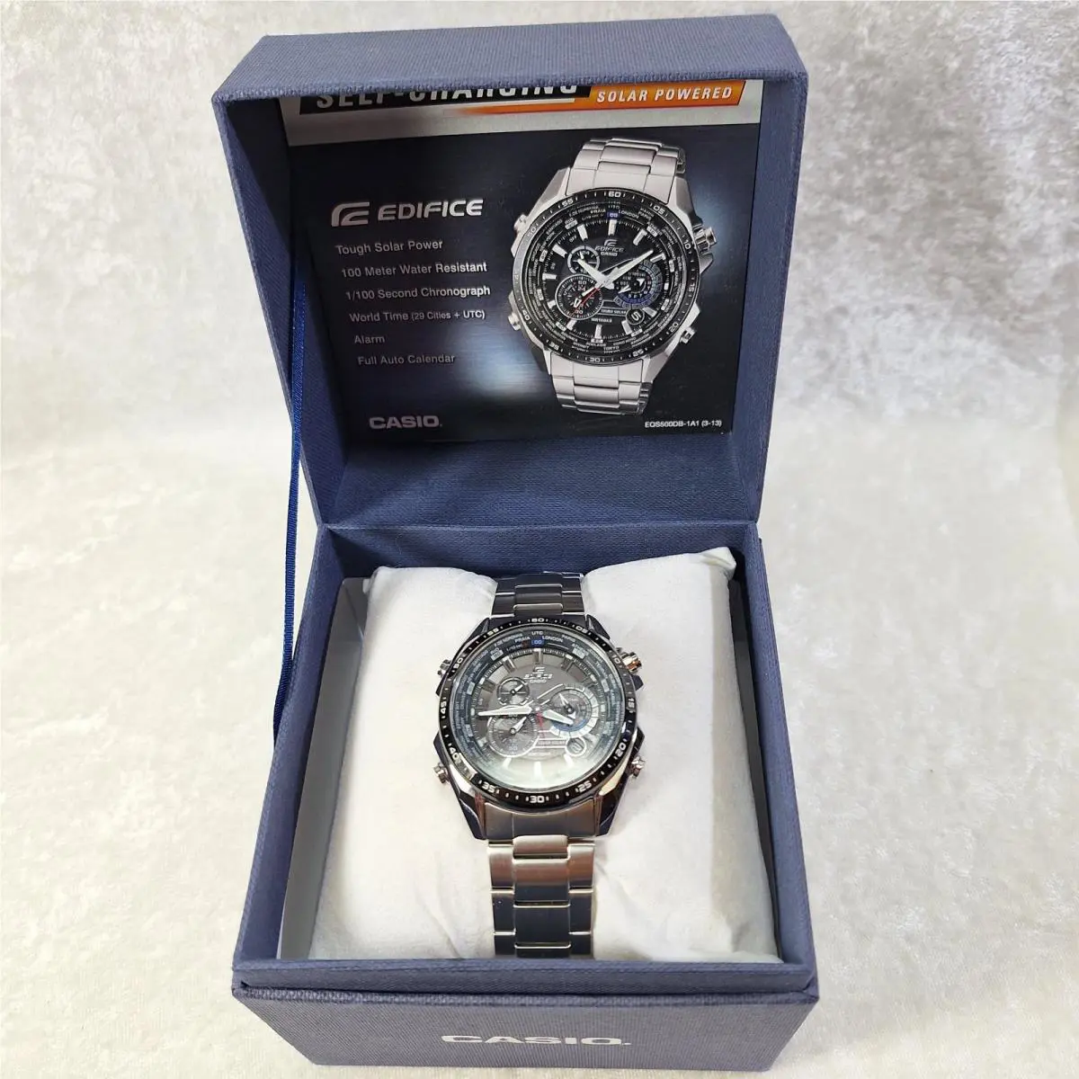 Casio Edifice Solar Wrist Watch Model: 5123 EQS500DB-1WC Stainless Steel