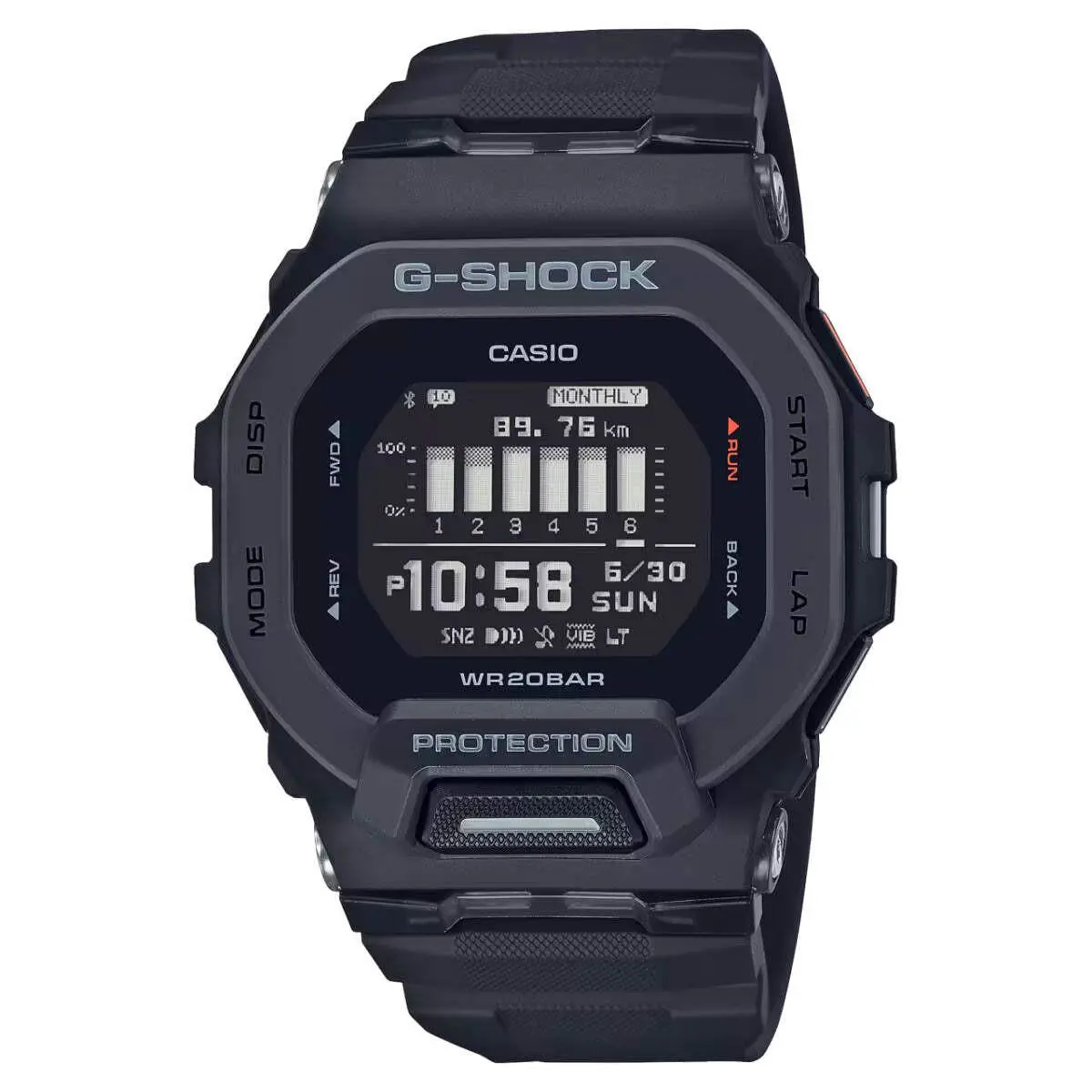 G-shock GBD-200-1 G-squad Bluetooth Black Digital Watch by Casio