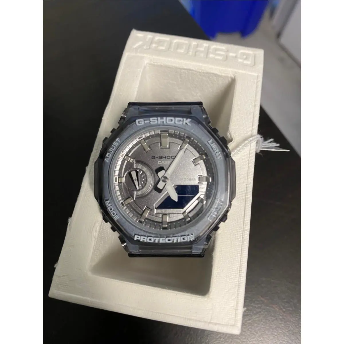 G-shock GMAS2100- 1A Analog/digital- 42 Inch - Clear Black Watch-new by Casio