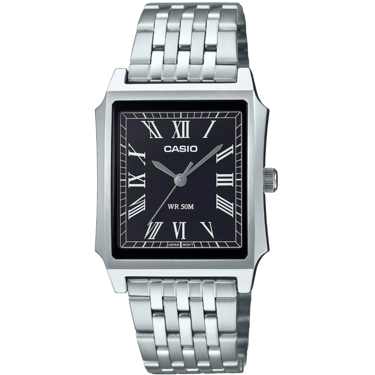 Casio Vintage Square Stainless Steel Black Dial Roman Numeral 50M MTP-B190D-1BV