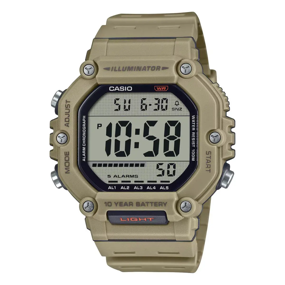 Casio Men’s Tan Digital Sport Watch with Grey Dial - AE-1600H-5AVCF