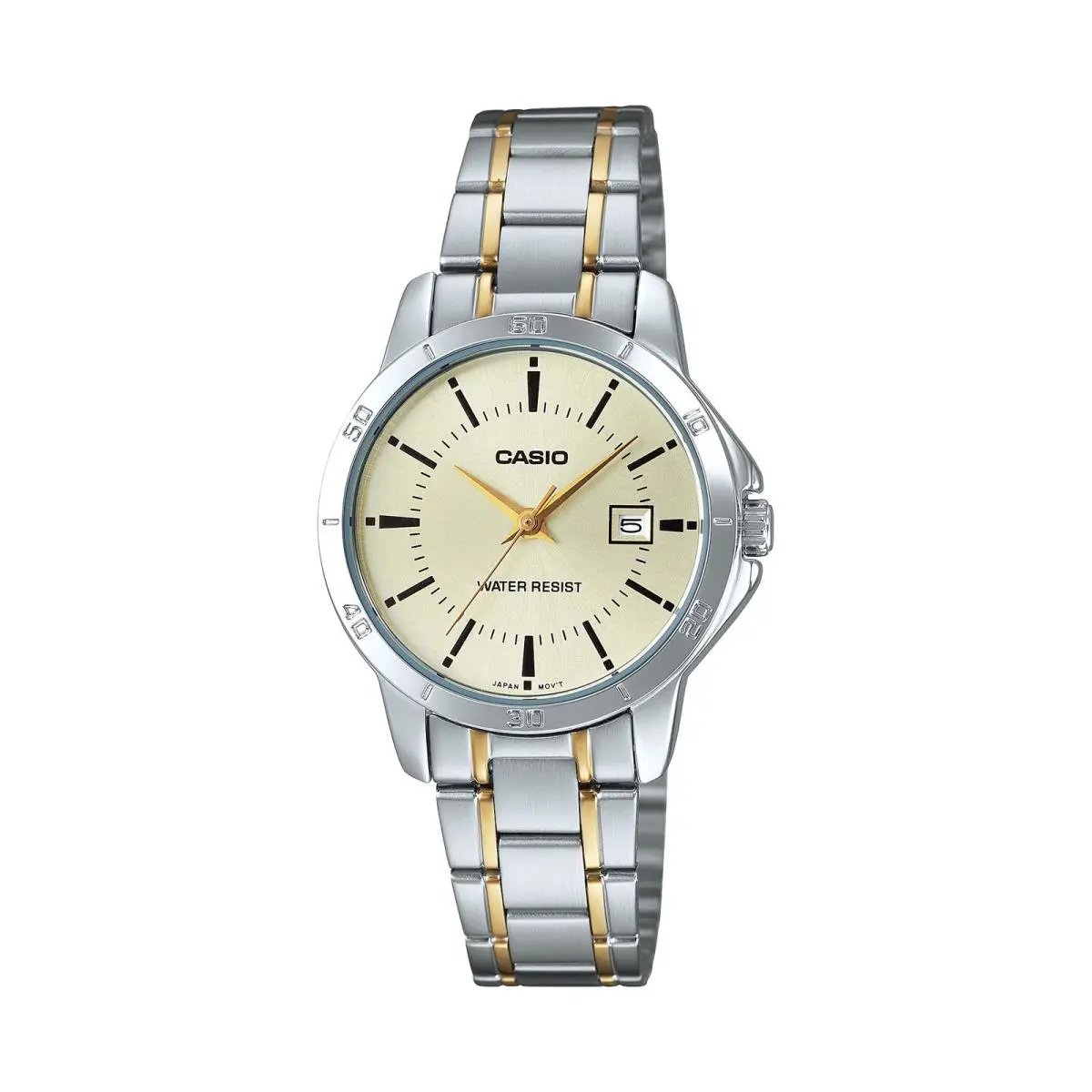 Casio Women’s Two-tone Gold Silver Dial Analog Watch - LTP-V004SG-9AUDF