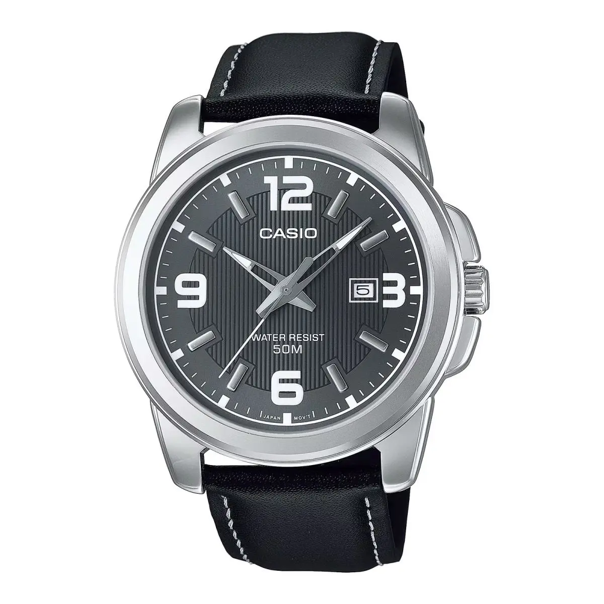 Casio Women’s Grey Dial Leather Strap Watch - LTP-1314L-8AVDF