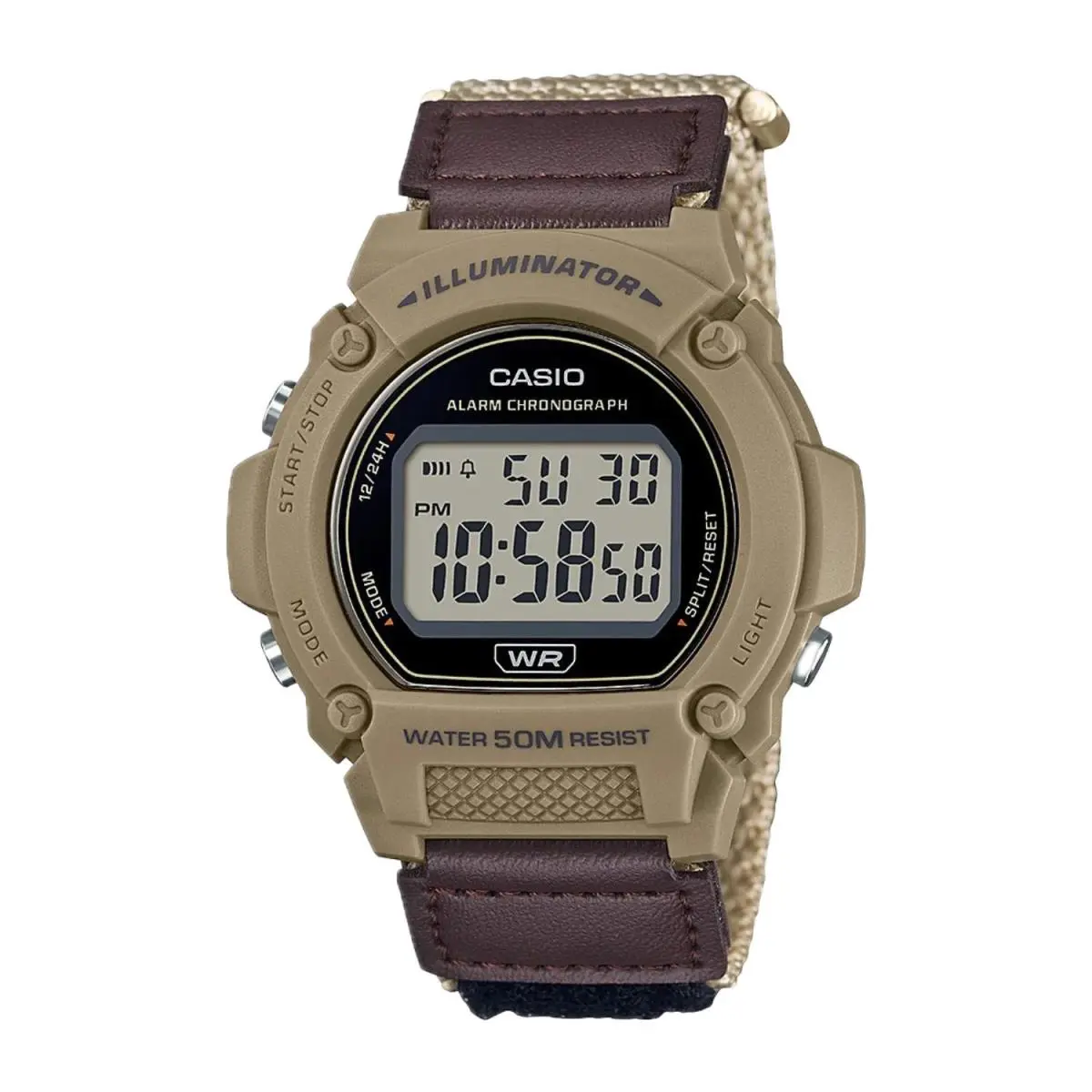 Casio Men`s Classic Digital Brown Watch with Clear Dial - W-219HB-5AVCF - Brown