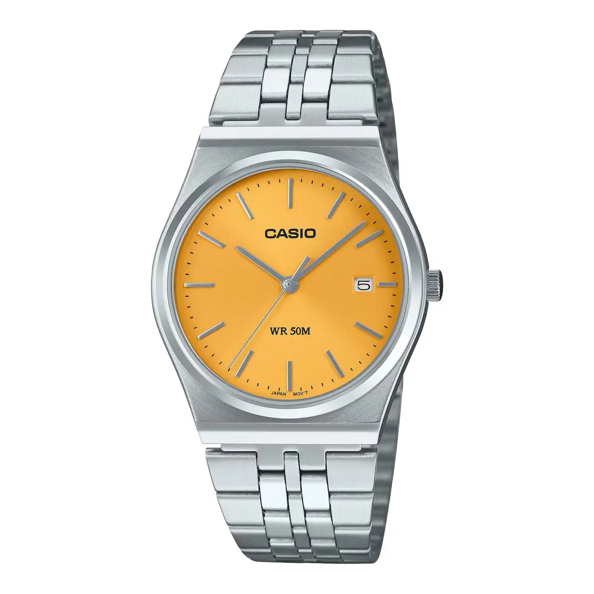 Casio Men’s Stainless Steel Watch with Yellow Dial - MTP-B145D-9AVDF