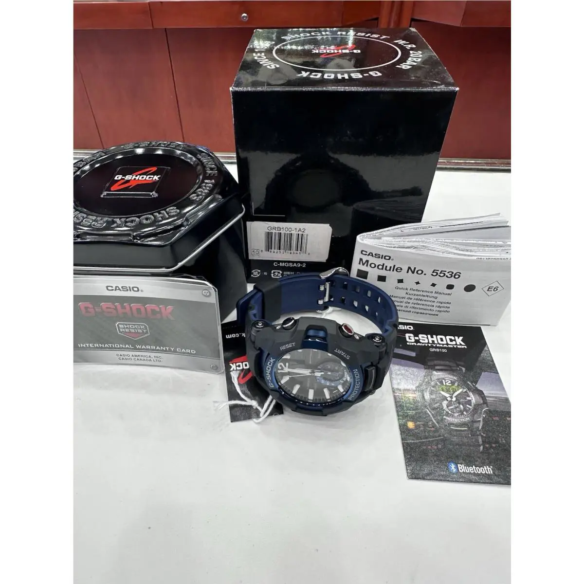 G Shock Casio Watch GRB100-1A2 Aviation Box Papers