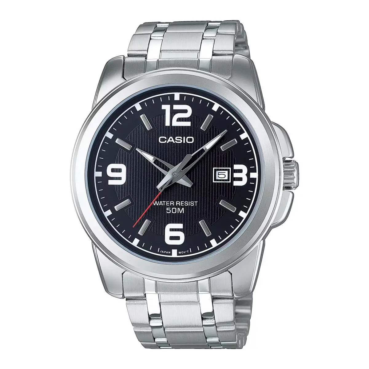 Casio Men’s Silver Stainless Steel Watch with Blue Dial - MTP-1314D-1AV