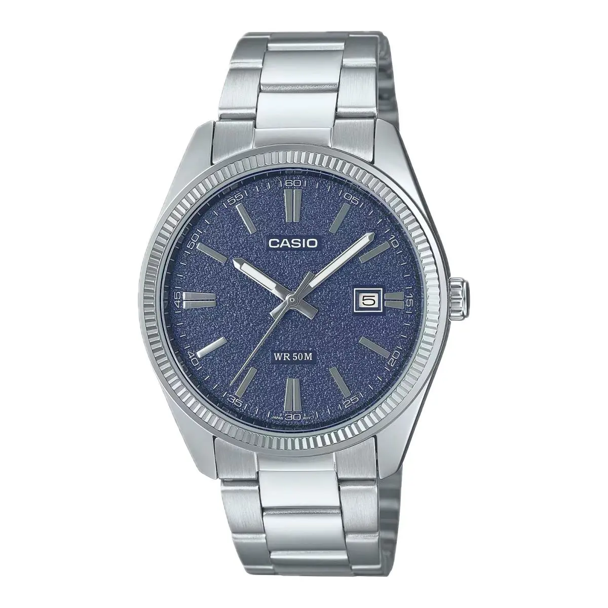 Casio Men’s Matte Blue Dial Two-tone Stainless Steel Bracelet Watch