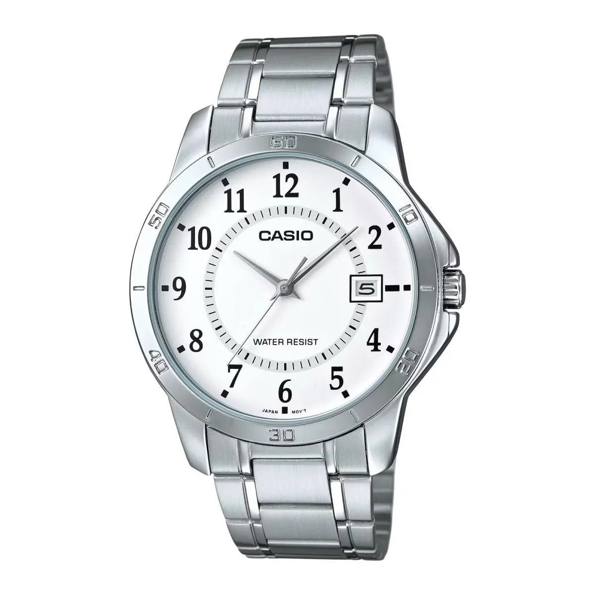 Casio Men’s Silver Watch with White Dial - MTP-V004D-7BUDF