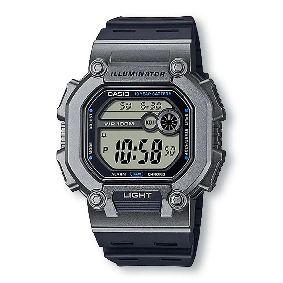 Casio W737H-1A2 Illuminator Digital Dual Time Sporty Black/gray Watch