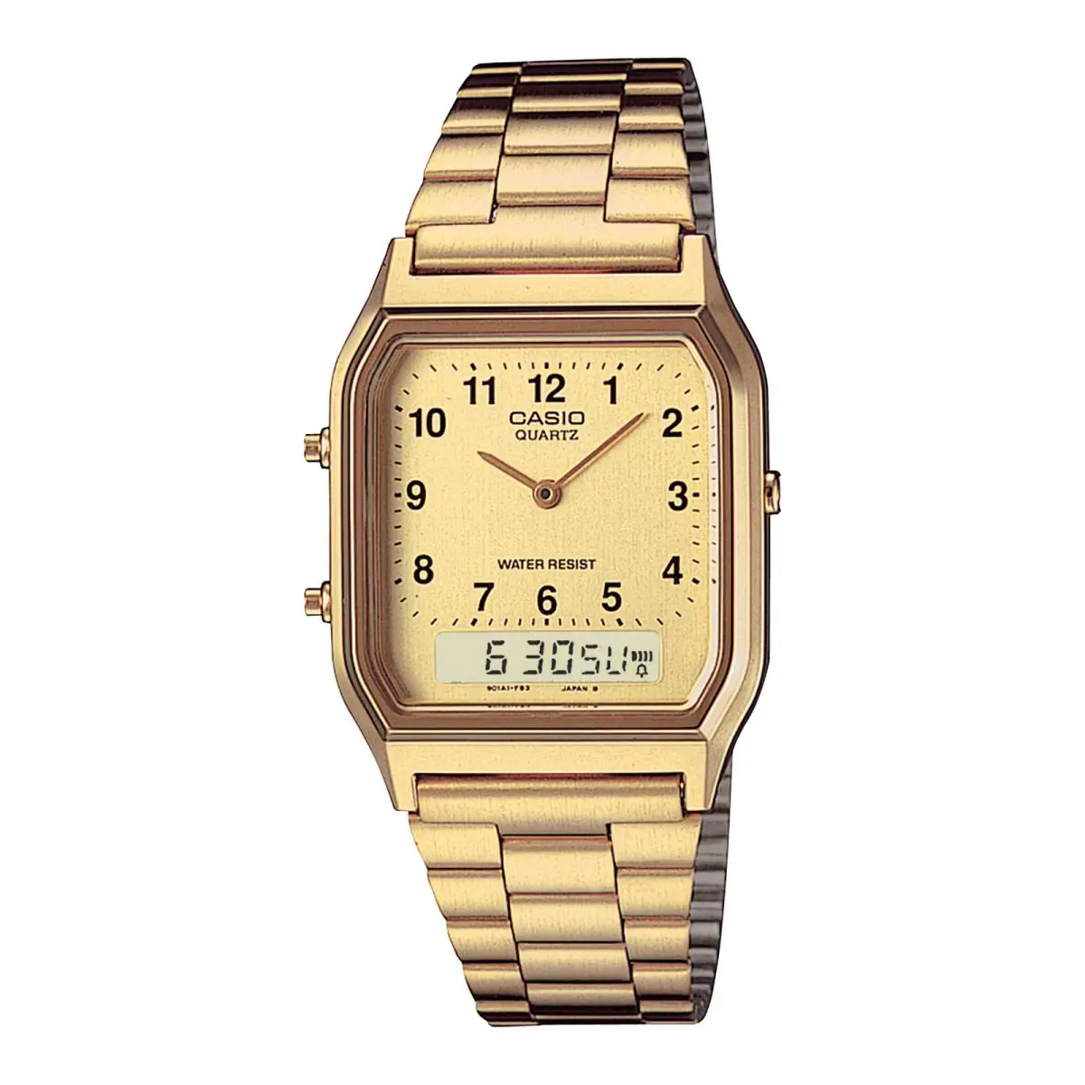 Casio AQ-230GA-9B A/d Quartz Gold Dial Watch