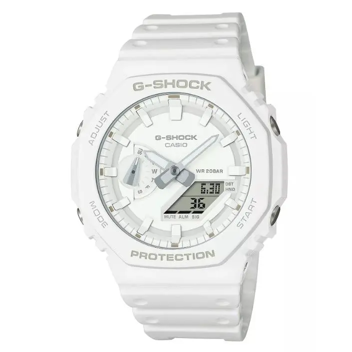 Casio G-shock Analog/digital White Resin White Dial Watch GA-2100-7A7