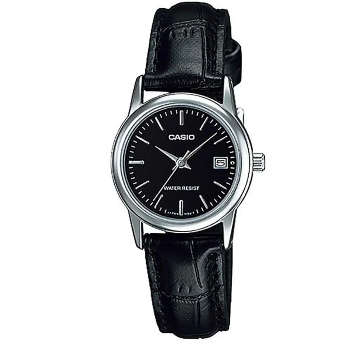 Casio Women’s Black Leather Analog Watch with Black Dial - LTP-V002L-1AUDF