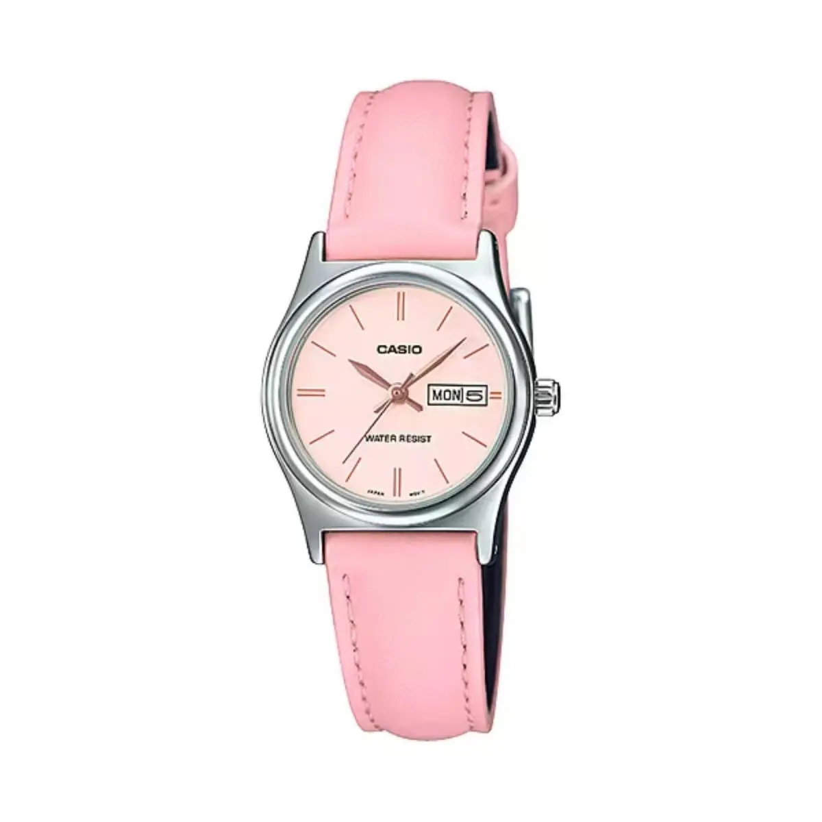 Women’s Pink Leather Strap Watch Pink Dial - LTP-V006L-4BUDF by Casio