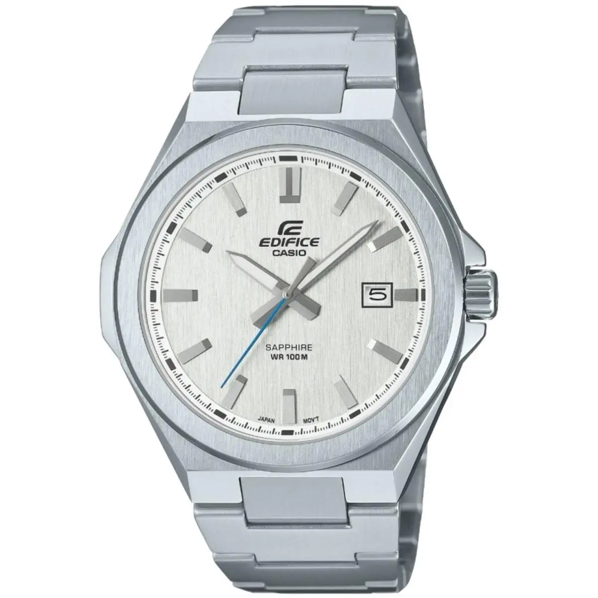 Casio Men`s Watch Edifice Quartz White Dial Silver Steel Bracelet EFB-108D-7AVCR