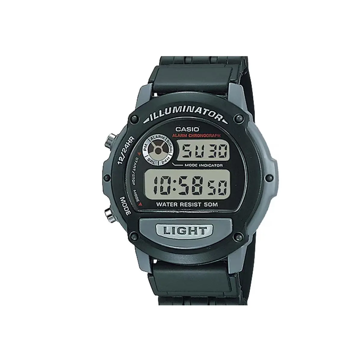 Casio W87H-1V Digital Illuminator Watch Black Resin Chronograph Alarm