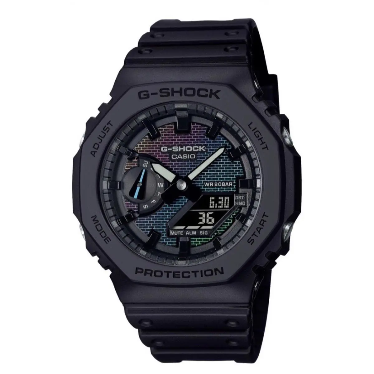 Casio G-shock GA2100RW-1ADR Rainbow Brick Wall Pattern Black Watch